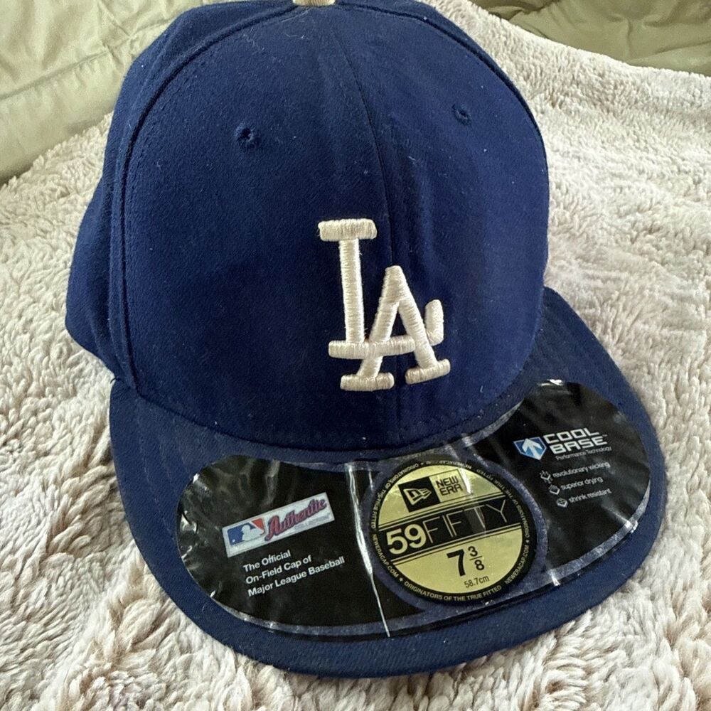 New Era 59fifty 7 3/8 fitted LA Dodgers hat USA Authentic On Field Cap